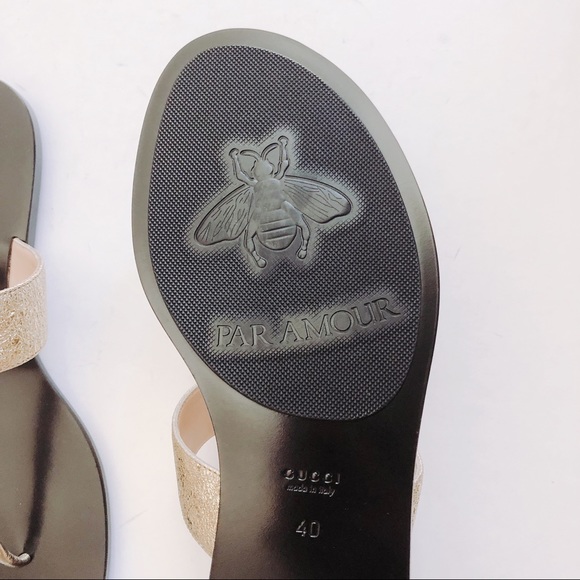 Sold! Gucci Marmont metallic leather thong sandals - Picture 4 of 7